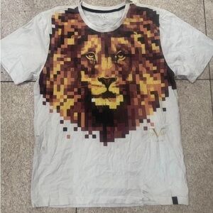 Men's White Short Sleeve Lion Graphic Tee